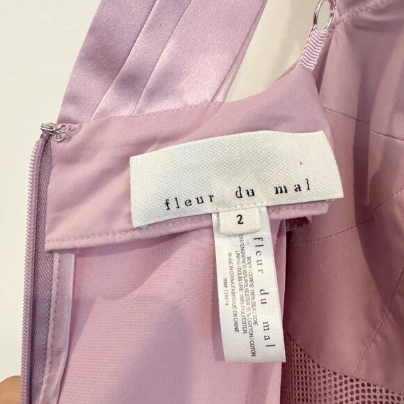 Flour Du Mal Silk Satin Mesh Twist Mini Dress Party Cocktail Luxury Wedding 2 - Picture 6 of 13